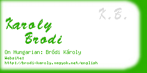 karoly brodi business card
