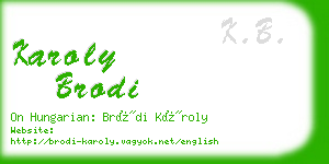karoly brodi business card